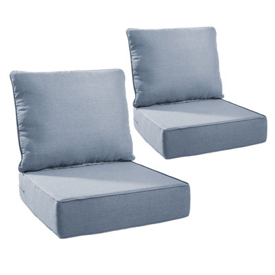 Ensemble de coussins et oreillers épais  24 po x 24 po x 6 po - Siège profond intérieur / extérieur résistant à l'eau et à la décoloration