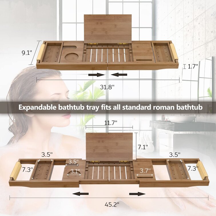 Bamboo Extension Antiskid Bathroom Multi Function Bathtub Shelf Toilet Spa  Bath Shelf Bathtub Tray Bathtub Accessories - AliExpress