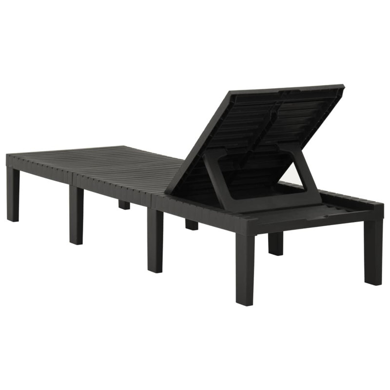 Chaise longue Aldridge en plastique blanc, Noir, noir, noir, noir