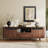 Modern Wood Tv Stand With Power Outlet,Storage And Shelves To Fit Up To 65" Tvs