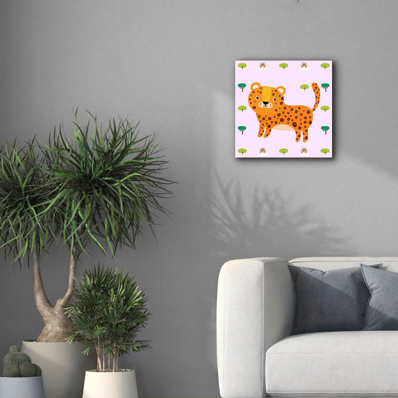 «Cute Leopard», art mural sur toile, H 18 po x l 18 po x P 0,75 po
