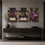 Ensemble de 3 toiles murales « Poulpe de lecture rouge, turquoise et violet » pour l'Halloween-1415349354