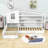  Twin Wood House Bed with Fence and Slatted Frame-1577662657