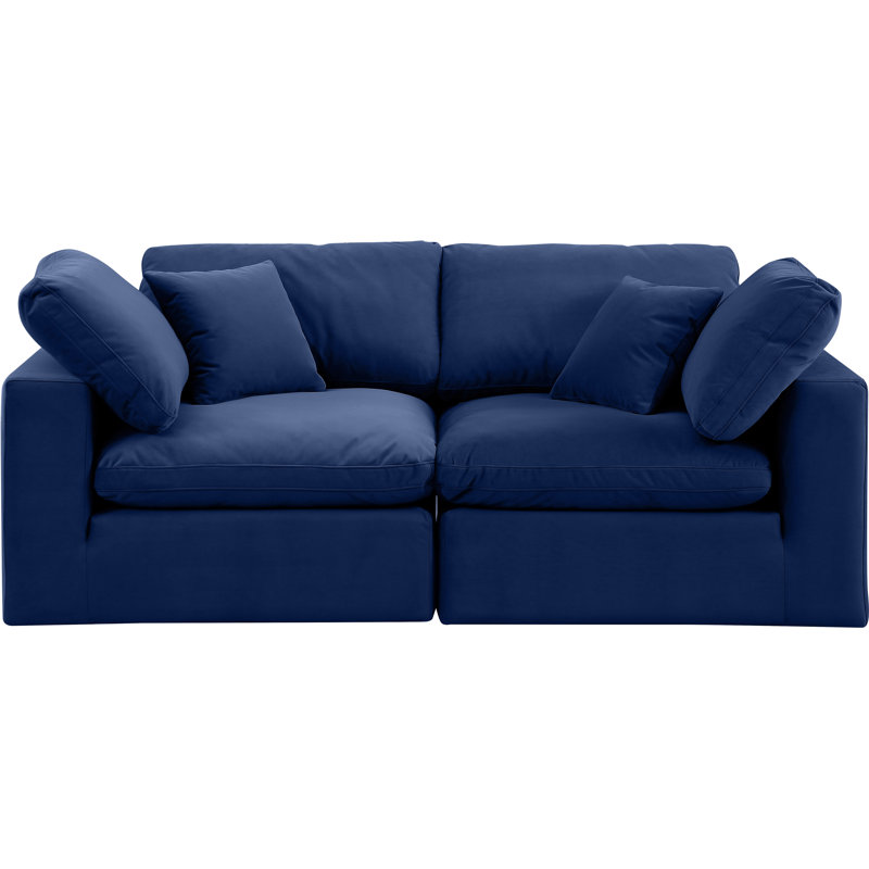 Hoggins 80'' Velvet Sofa, Navy Velvet