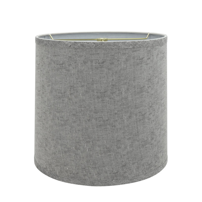 Abat-jour tambour en tissu H 12 po (araignée) gris