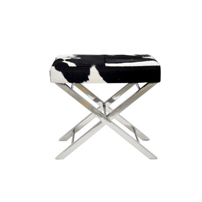 Modern Black and White Ottoman Stool