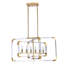 Lustre en cuivre 6 lumières avec accoudoirs en acrylique transparent-1927702296