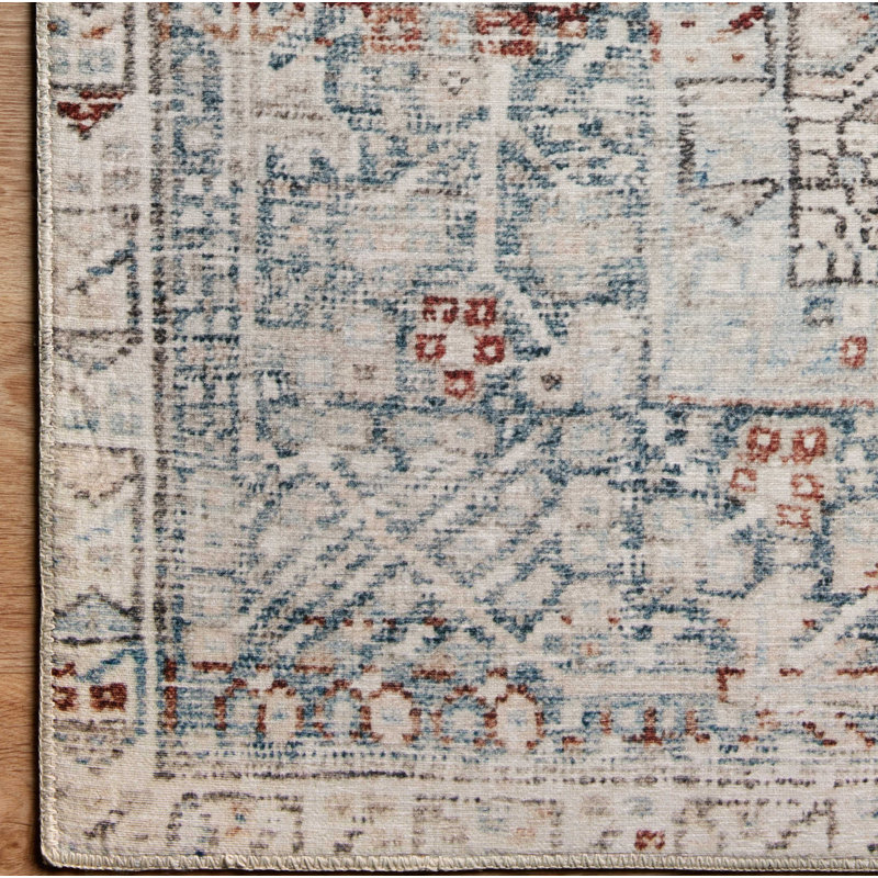 Chris Loves Julia x Loloi Jules Natural / Ocean Area Rug, Rectangle 3'6" x 5'6"