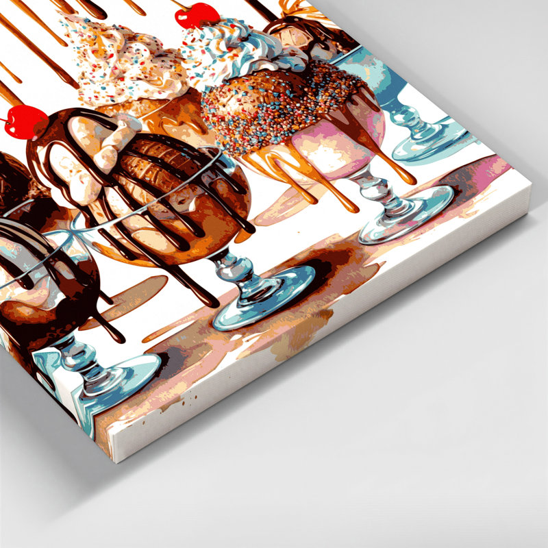 «Desserts Sundae», art mural sur toile blanche, H 16 po x l 20 po