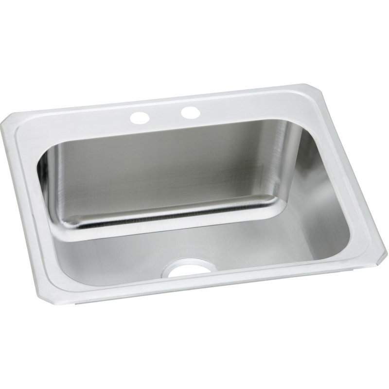 Gourmet 25" L x 22" W Drop-in Kitchen Sink, 2 hole