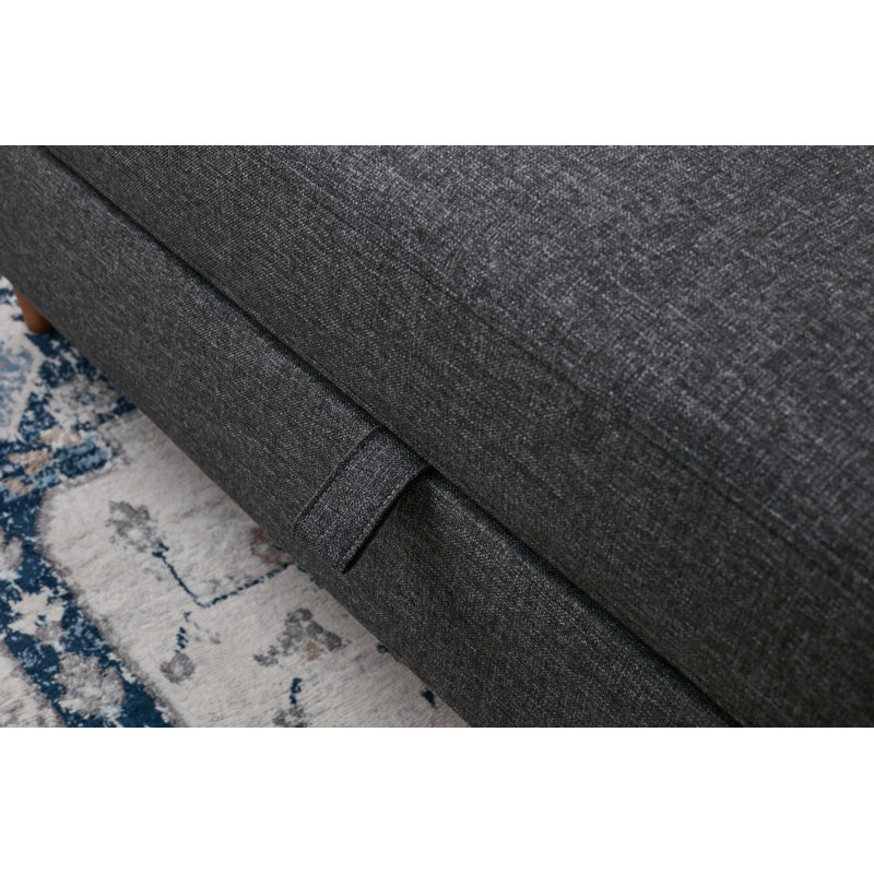 Modern 3-Seat Sofa-Bed, Anthracite Fabric, 82 x 83.5 x 35.4 inches | 100% Polyester Upholstery, Easy Clean | High-Quality FIR & Flakeboard Frame | Perfect for Living Room, Guest Room, Scandinavian Style
