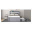Lit plateforme simple TG avec tête de rangement, station de charge à DEL et lit gigogne, gris