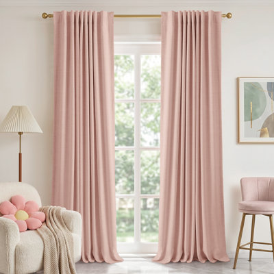 Graciella Faux Linen Blackout Curtain Set