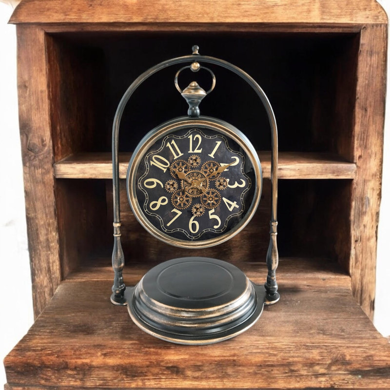Modern & Contemporary Numerical Metal Quartz Movement / Crystal Tabletop Clock Silver