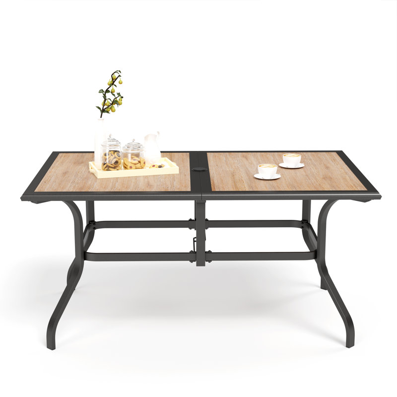 Leonard Rectangular 6 - Person 60'' Long Dining Table with 1.57" Umbrella Hole