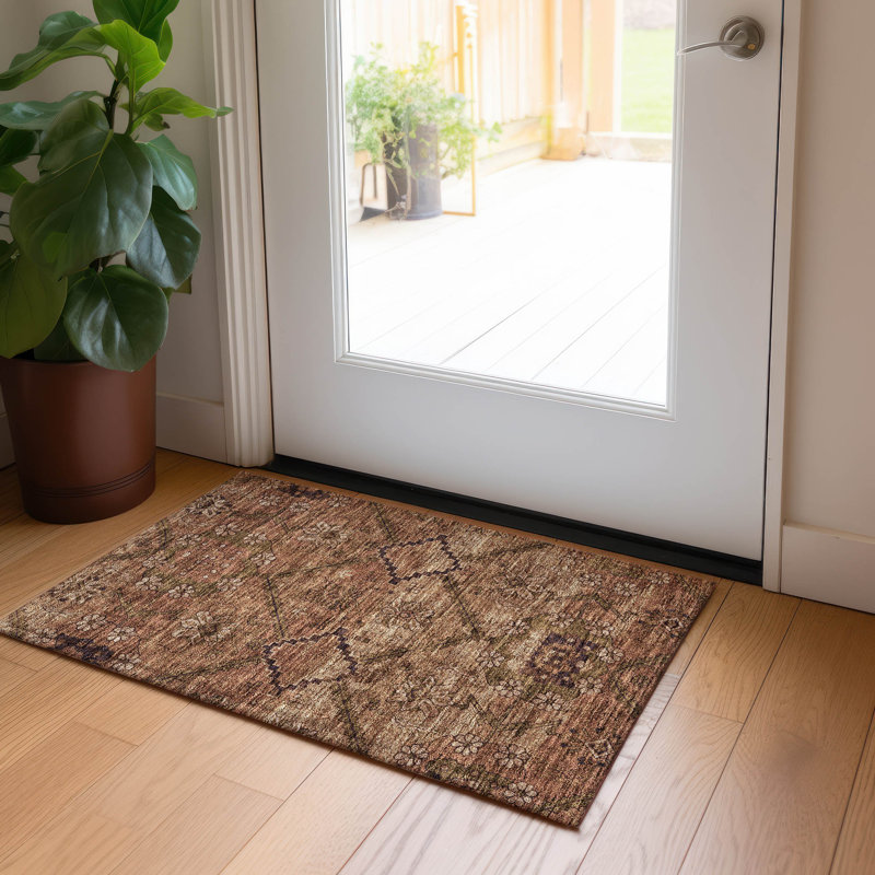  Tapis d'entrée antidérapant Malchow, Rectangle 1 pi 8 po x 2 pi 6 po