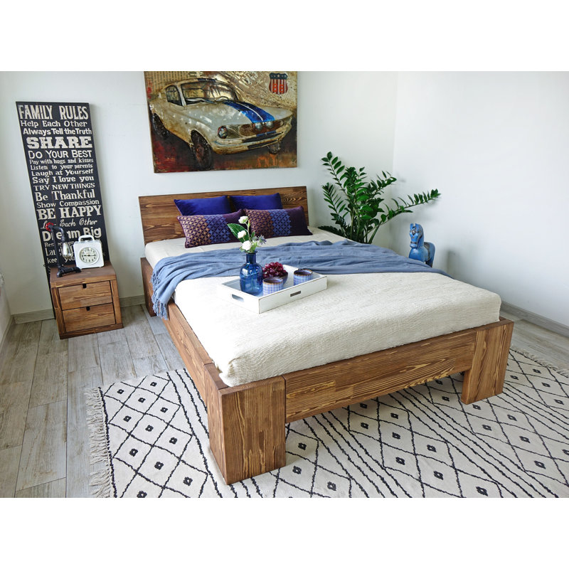 Derringer Solid Wood Bed, European Kingsize (169 x 208cm)