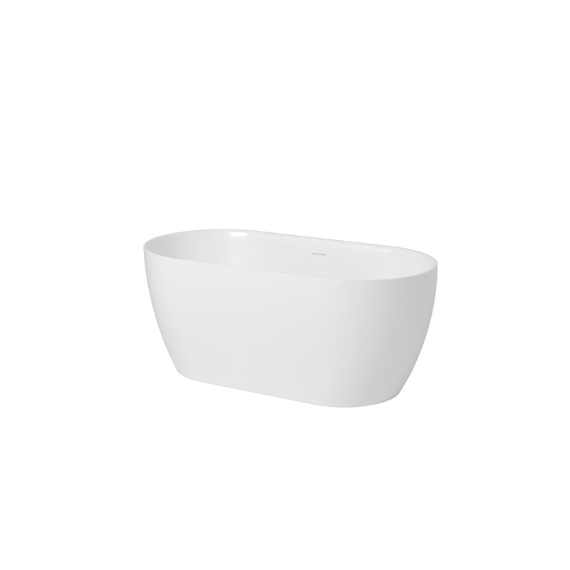 55" x 28.7" Freestanding Soaking Acrylic Bathtub,Oval Shape & Sharp Edge