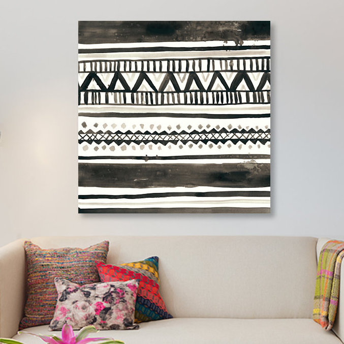 « tribal echo i », reproduction d’art sur toile tendue, H 12 po x l 12 po x P 1,5 po, Toile tendue, Pas de tapis