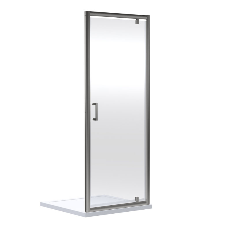 Bayswater 760mm Brushed Pewter Framed Pivot Shower Door