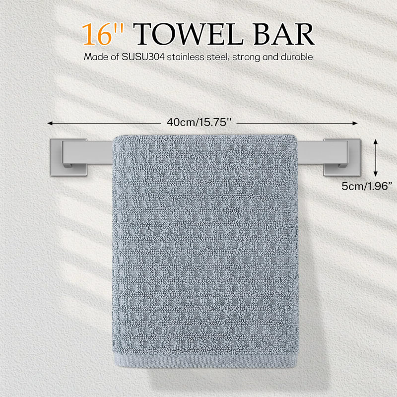 Ensemble d'accessoires de salle de bain 5 pièces Ensemble de porte-serviettes doré Sus304 Ensemble de porte-serviettes en acier inoxydable 16 po