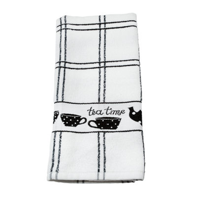 Cotton Stripe Embroidered Kitchen Towel Linen Set