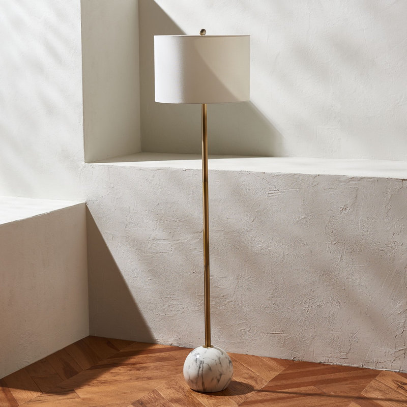 Lampe sur pied 64 po Lavera, Or / blanc