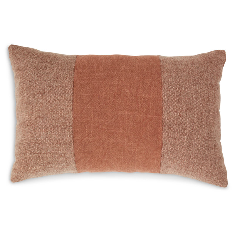 Housse de coussin rectangulaire avec insert lombaire 100% coton Dovinton, Orange
