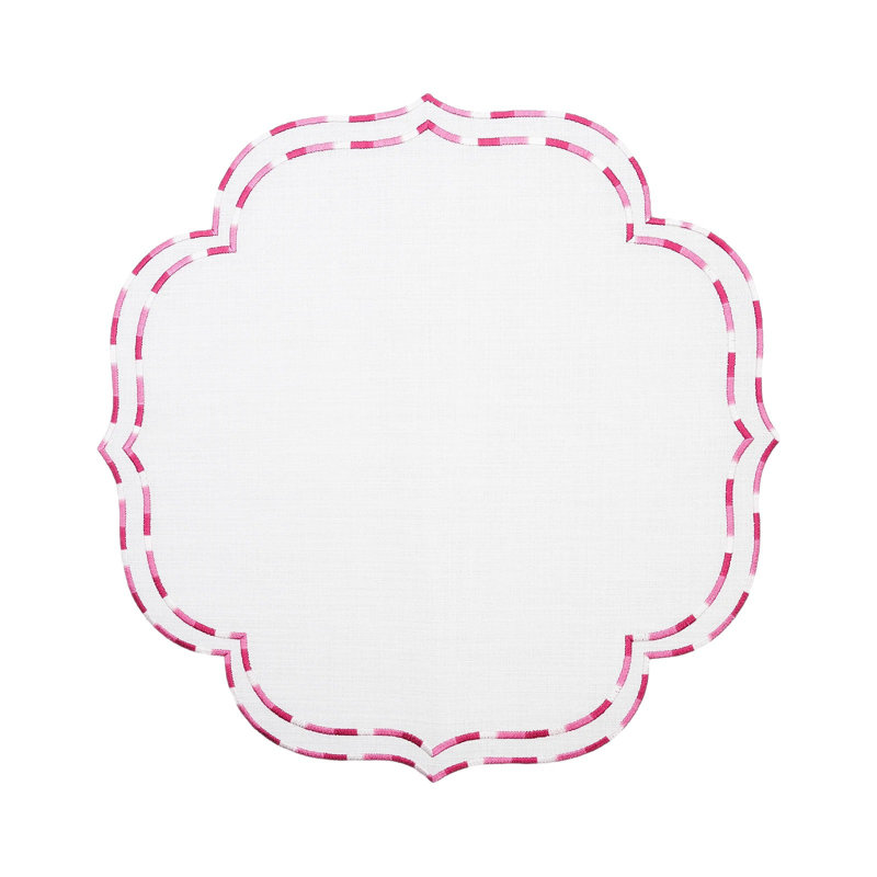 Chartian Cotton Embroidered Round, Pink