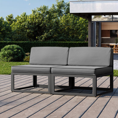 2-Piece Aluminum Outdoor Patio Side Chair (Set of 2)