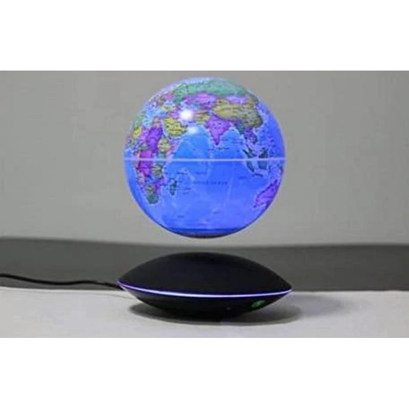 Carte du monde à lévitation flottante magnétique de 6 pouces à rotation automatique