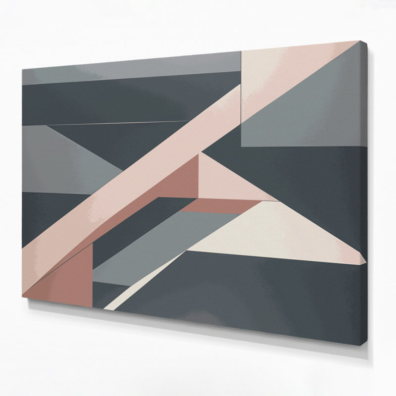 «Geometric Abstraction 94», art mural sur toile noire, H 12 po x l 18 po