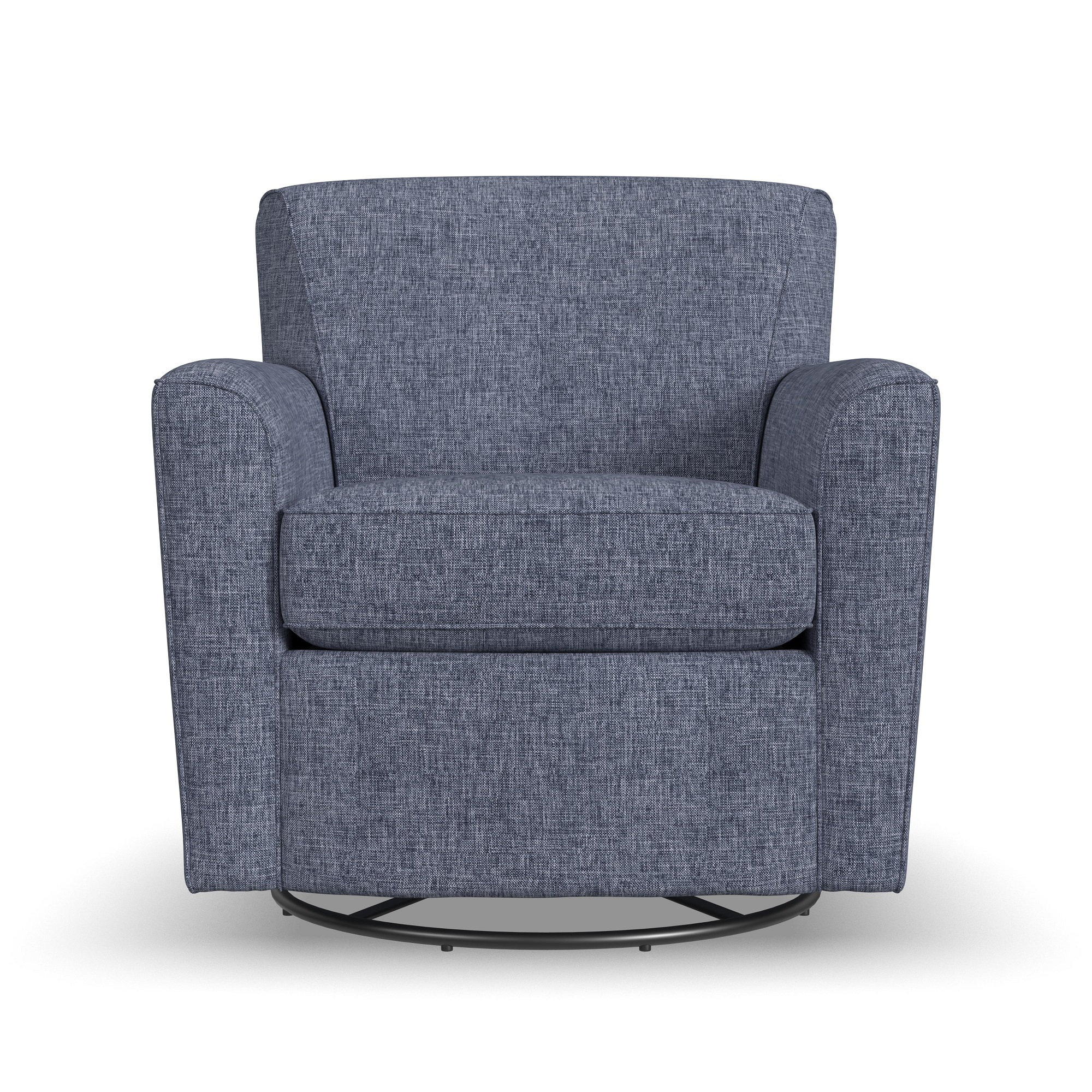 Monarch Upholstered Swivel Armchair, Indigo Blue