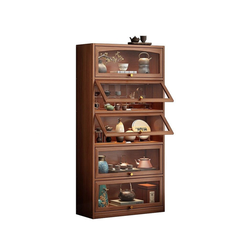 Bibliothèque 23,62 "en bois massif brun, H 67,72 po x l 23,62 po x P 12,6 po
