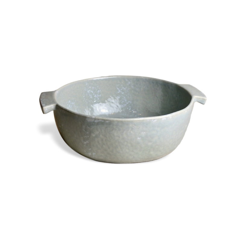 Caramel Ceramica 96 oz. Grès rond Cozina Baker, Gris