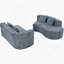 Canapé modulaire de 132 po au design incurvé, canapé modulaire en chenille 2 pièces avec 4 coussins, éponge moelleuse et coussin à ressorts, grand canapé modulaire en éponge pour le salon-1365291321