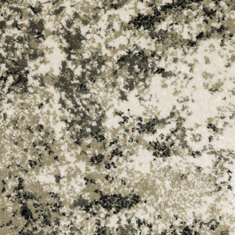 Abstract Charcoal/Gray/Beige Area Rug, Runner 2'3" x 7'6"