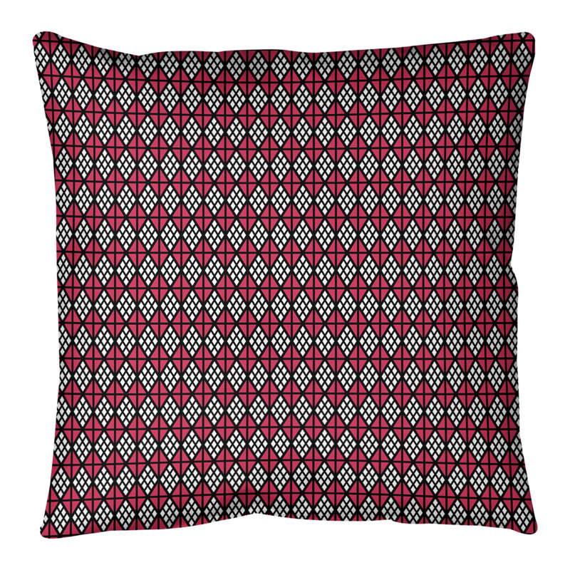 Coussin de sol Katelyn Elizabeth, 28 po x 28 po, Noir / rouge