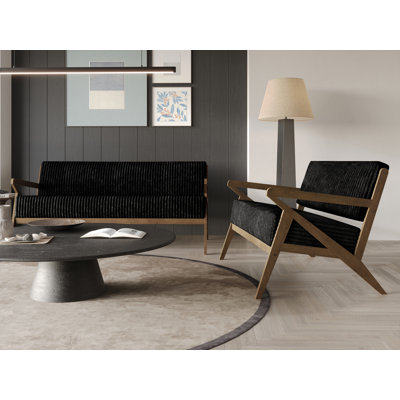Merrin 2-Piece Contemporary Velvet Sofa Set