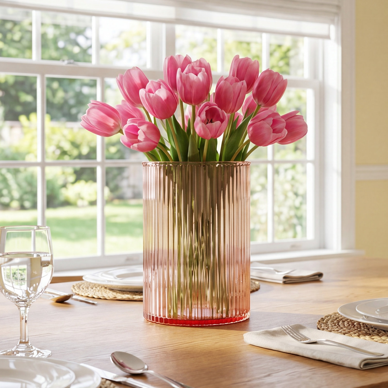 Brigida Handmade Glass Table Vase, 5.5" H x 4" W x 4" D