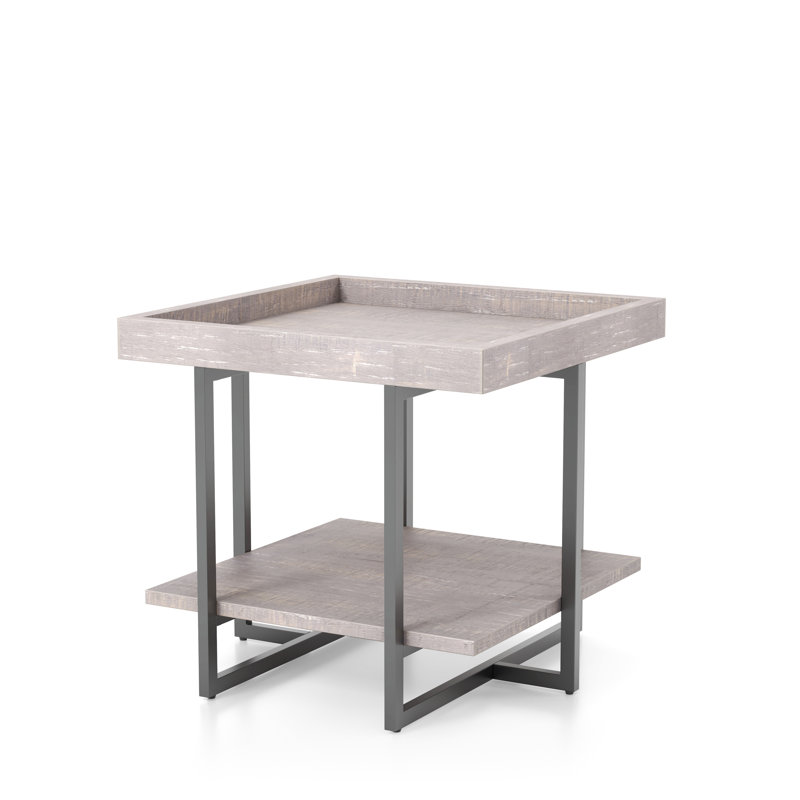 Baden Tray Top End Table, Antique Gray