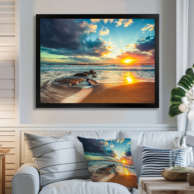 «Beautiful Cloudscape over the Sea», impression, H 12 po x l 20 po, Cadre photo noir
