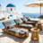 DaPrato Modern Coastal Acacia Wood Adjustable Chaise Lounge With Sculptural Boat-Shape Design And Cushions-123140982