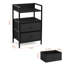 Table de chevet avec 2 tiroirs en tissu, structure en métal, table d'appoint compacte pour chambre, noire-1964968408