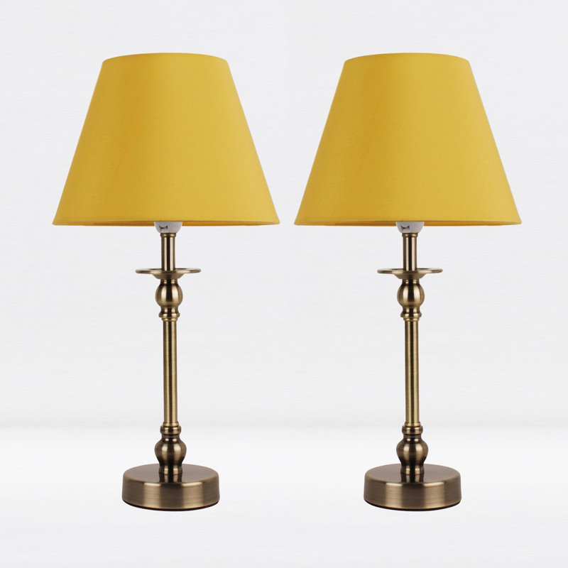 Lamons Metal Table Lamp, Ochre, Antique Brass