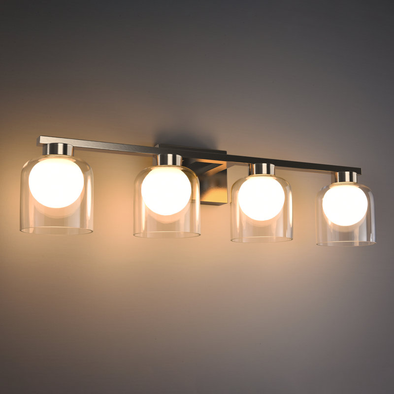Éclairage pour meuble-lavabo à DEL réglable 4 lumières 28 "3CCT 3000K / 4000K / 5000K 28", Nickel poli, 4