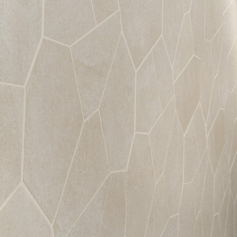Monolith 11.81 In. X 19.68 In. Organic Pattern Matte Porcelain Mosaic Floor And Wall Tile (1.19 Sq. Ft. / Each), Crema Beige