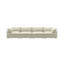 Canapé modulaire 160 po en mélange de lin kaki avec coussins décoratifs 160 po