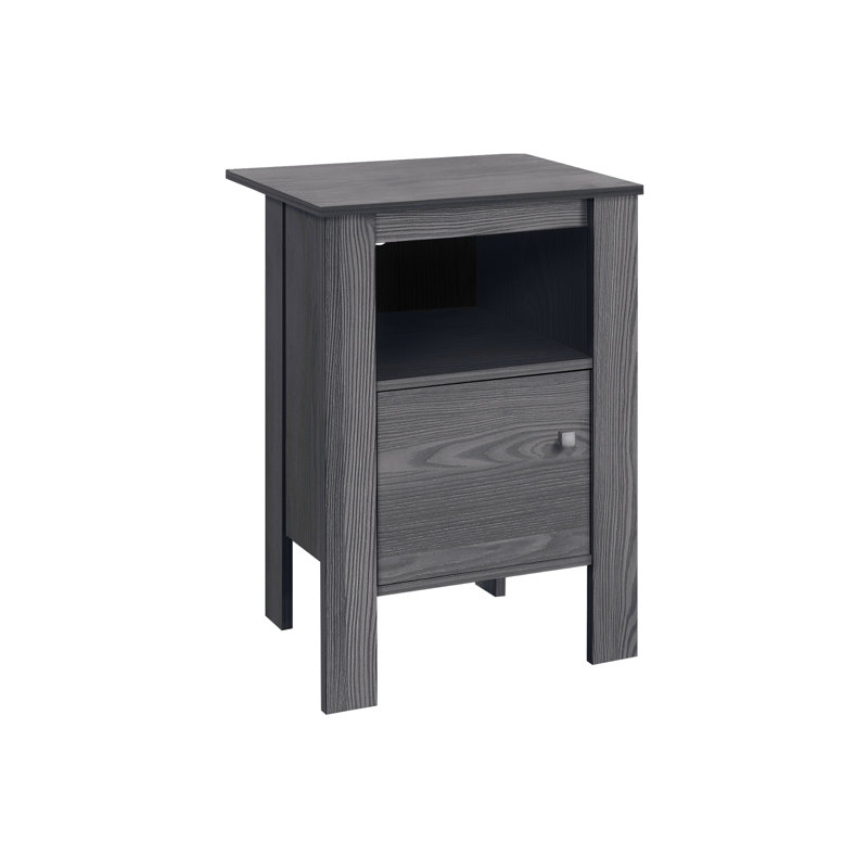 Accent Table, Side, End, Nightstand, Lamp, Storage, Living Room, Bedroom, Laminate, Transitional, Gray