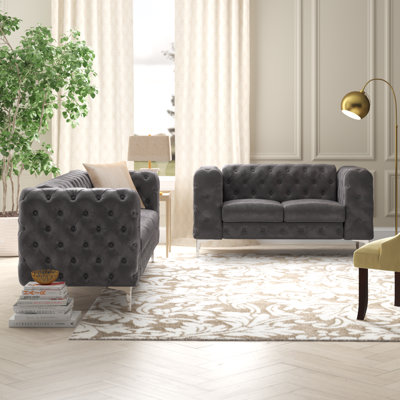 Gladys 2- Piece Velvet Livingroom Set